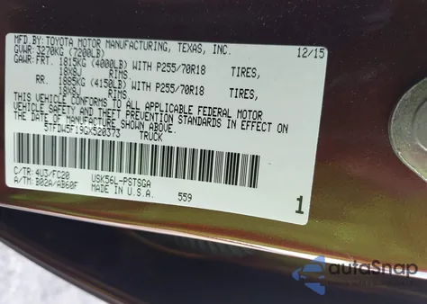 2016 Toyota Tundra Sr5 5.7L V8 from USA, damaged, VIN 5TFDW5F19GX520373